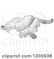 Poster, Art Print Of Reflective Silver Running Dog