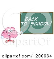 Poster, Art Print Of Happy Brain Teacher Holding A Pointer Stick To A Back To School Chalkboard