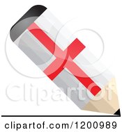 Clipart Of A 3d Writing England Flag Pencil Royalty Free Vector Illustration by Andrei Marincas