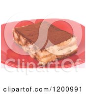 Clipart Of A Pixelated Piece Of Tiramisu Royalty Free Vector Illustration by Andrei Marincas