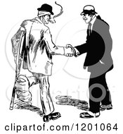 Poster, Art Print Of Vintage Black And White Handshake Between An Injured Man And Another