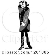 Clipart Of A Vintage Black And White Smarmy Man Royalty Free Vector Illustration