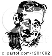 Clipart Of A Vintage Black And White Man 2 Royalty Free Vector Illustration