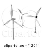 Three Turbines Clipart Illustration