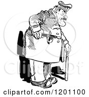 Poster, Art Print Of Vintage Black And White Fat Policeman