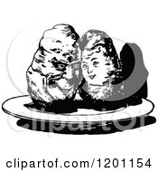 Poster, Art Print Of Vintage Black And White Sweet Potato Couple