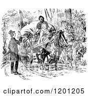 Poster, Art Print Of Vintage Black And White Man Waving At A Passing Cart