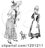 Poster, Art Print Of Vintage Black And White Maid Woman And Dog
