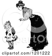 Poster, Art Print Of Vintage Black And White Mother Scolding Her Dirty Daughter