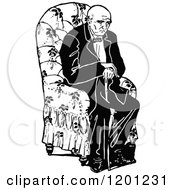Poster, Art Print Of Vintage Black And White Tired Old Man Sitting In A Chair