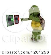 Poster, Art Print Of 3d Tortoise Deciding On Accept Or Reject Push Buttons