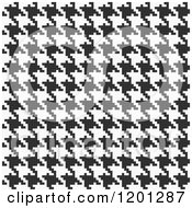Seamless Black And White Pixelated Houndstooth Pattern