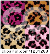 Poster, Art Print Of Four Seamless Leopard Print Patterns