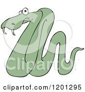 Cartoon Of A Green Snake Royalty Free Vector Clipart