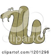 Cartoon Of A Warning Rattlesnake Royalty Free Vector Clipart