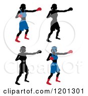 Poster, Art Print Of Silhouetted Women Boxing