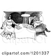 Poster, Art Print Of Vintage Black And White Couple Relaxing At Home