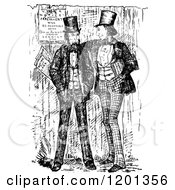 Clipart Of Vintage Black And White Men After The Session Royalty Free Vector Illustration