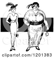 Poster, Art Print Of Vintage Black And White Thin And Overweight Fashionable Women