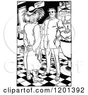 Poster, Art Print Of Vintage Black And White Hairy Man At The Barber Shop
