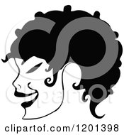 Clipart Of A Vintage Black And White Persons Head In Profile Royalty Free Vector Illustration
