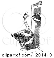 Poster, Art Print Of Vintage Black And White Bird At A Box Office