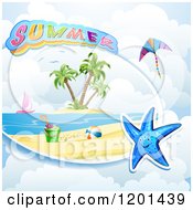 Poster, Art Print Of Starfish Over A Beach And Summer Text 2