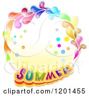 Poster, Art Print Of Colorful Round Splash Frame With Summer Text