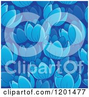 Poster, Art Print Of Seamless Blue Tulip Flower Background Pattern