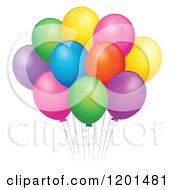 Poster, Art Print Of Bundle Of Colorful Birthday Party Balloons And Strings