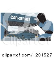 Poster, Art Print Of Technician Taking Notes At A Car Service Station
