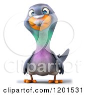 Clipart Of A 3d Happy Blue Eyed Pigeon Mascot Royalty Free CGI Illustration by Julos