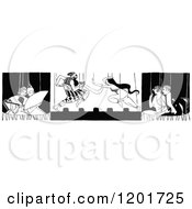 Clipart Of A Vintage Black And White Puppet Show At The Theater Royalty Free Vector Illustration by Prawny Vintage