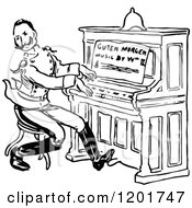 Clipart Of A Vintage Black And White Soldier Playing A Piano Royalty Free Vector Illustration by Prawny Vintage