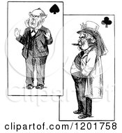 Clipart Of Vintage Black And White Men On Playing Cards Royalty Free Vector Illustration by Prawny Vintage