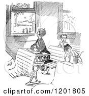 Clipart Of A Vintage Black And White Bored School Boys In A Class Room With Dogs Waiting Outside Royalty Free Vector Illustration by Prawny Vintage