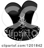 Clipart Of A Grayscale Sexy Corset Royalty Free Vector Illustration