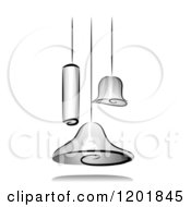 Clipart Of Grayscale Hanging Lights Royalty Free Vector Illustration