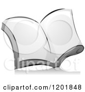 Clipart Of A Grayscale Open Book Royalty Free Vector Illustration
