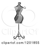 Clipart Of A Grayscale Dressmaker Mannequin Royalty Free Vector Illustration by BNP Design Studio