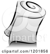 Clipart Of A Grayscale Roll Of Toilet Paper Tissue Royalty Free Vector Illustration by BNP Design Studio