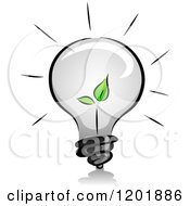 Grayscale Lightbulb With A Green Seedling Plant