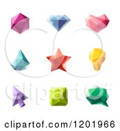 Poster, Art Print Of 3d Colorful Geometric Design Elements And Shapes