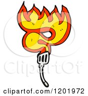 Cartoon Of A Flaming Spatula Royalty Free Vector Illustration by lineartestpilot