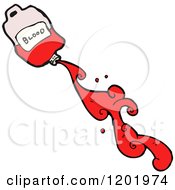 Cartoon Of A Bag Of Blood Royalty Free Vector Illustration by lineartestpilot