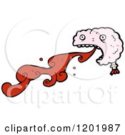 Cartoon Of A Bloody Brain Royalty Free Vector Illustration