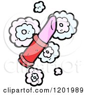 Cartoon Of Lipstick Tube And Flower Clouds Royalty Free Vector Illustration