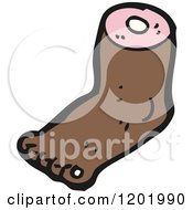 Cartoon Of A Black Severed Foot Royalty Free Vector Illustration by lineartestpilot