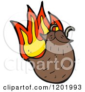 Cartoon Of A Flaming Fake Beard Royalty Free Vector Illustration by lineartestpilot