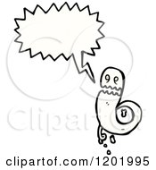 Cartoon Of A Ghost Speaking Royalty Free Vector Illustration